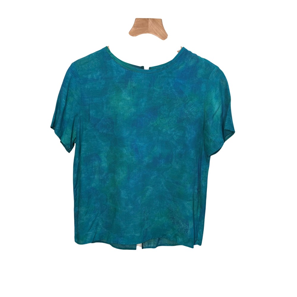 Vintage 80s Carole Little Abstract Print Blouse | Artsy Rayon Teacher Core‎ USA